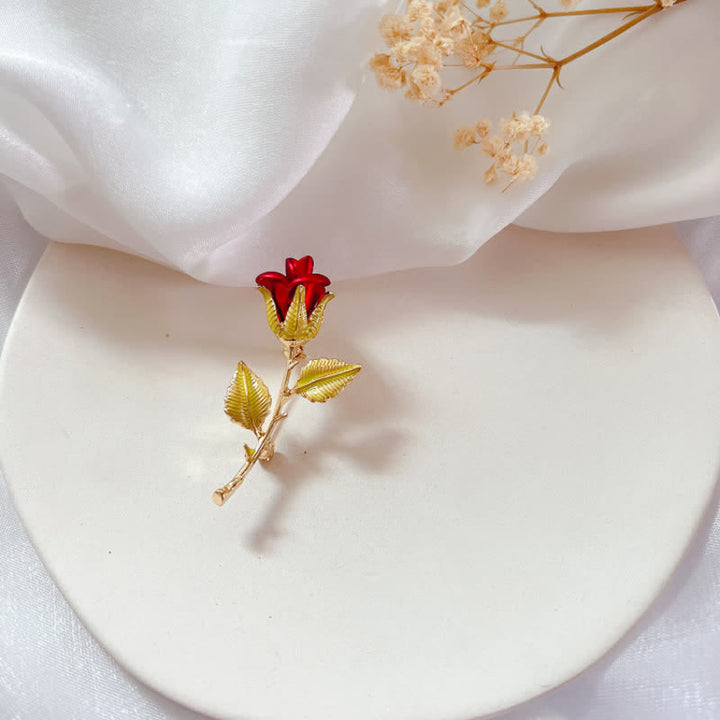 Exquisite Frauenrose mit Stielbrosche