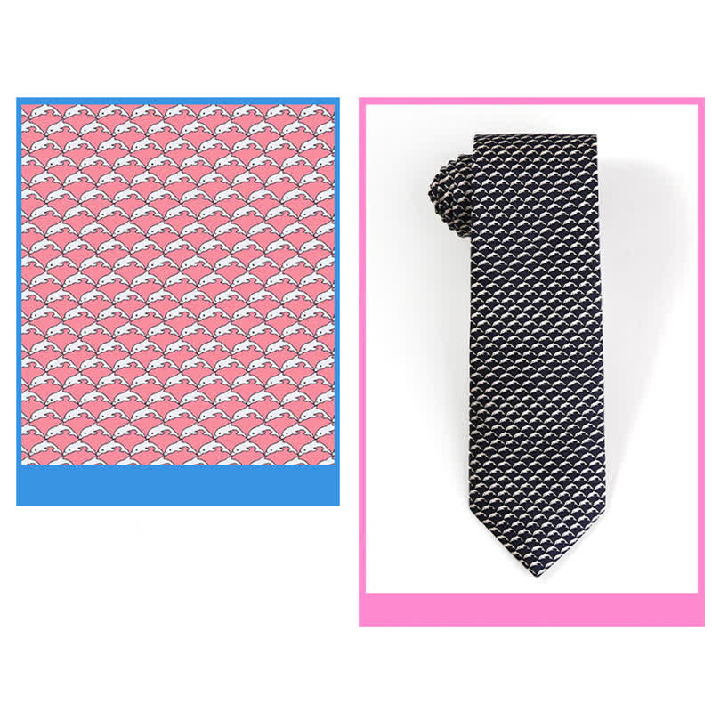 Herren Krawatte aus reiner Seide mit tanzenden Tiermotiven