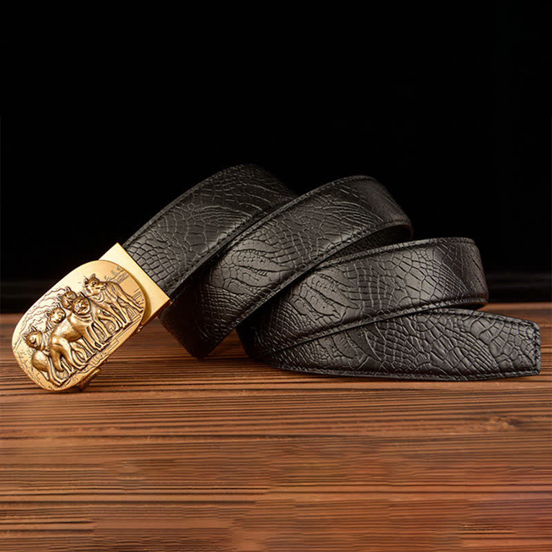 Herren-Ledergürtel mit Krokodilmuster von Pack Of Wolves