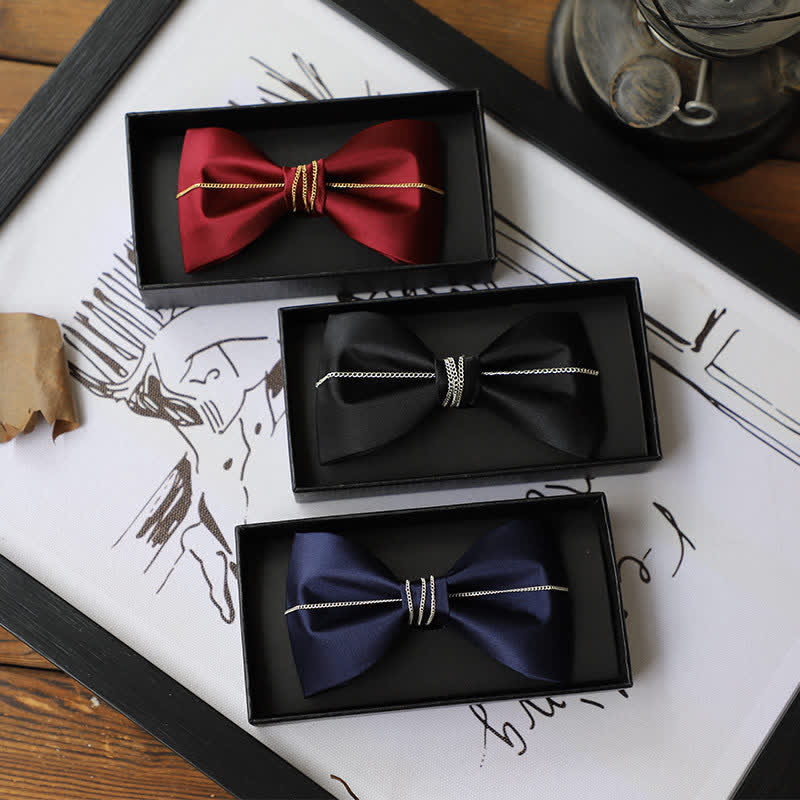 Herren Fliege mit Bling Kette