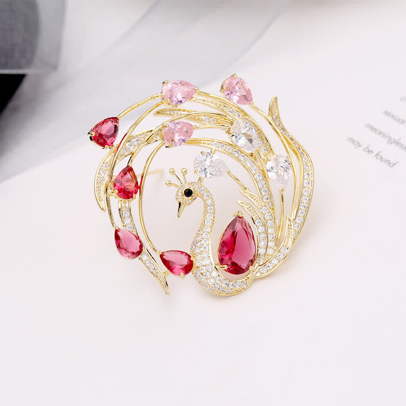 Ornamentale Pfau Phoenix Brosche für Damen