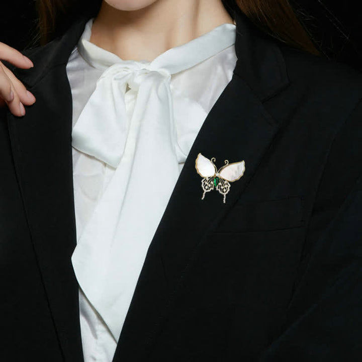 Frauen Naturschalen Schmetterlingsbrosche