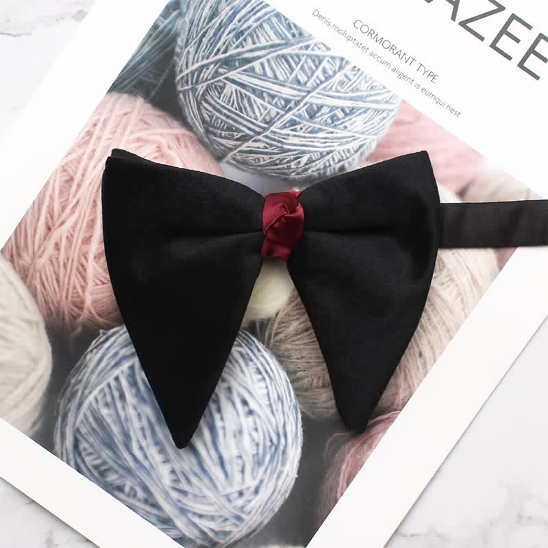 Oversized Fliege Herren aus Samt in Einfarbig