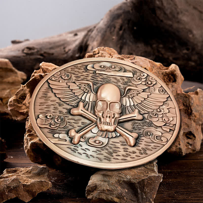 Herren DIY Totenkopf-Engel Kreative Bierhalter-Schnalle Ledergürtel