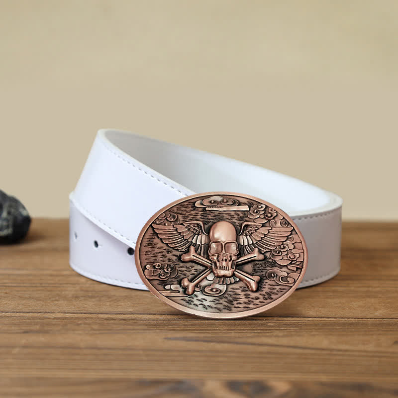 Herren DIY Totenkopf-Engel Kreative Bierhalter-Schnalle Ledergürtel