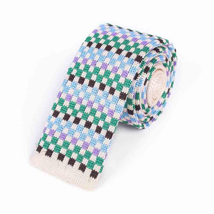 Herren Bunte Pixel Quadrat Gestrickte Krawatte