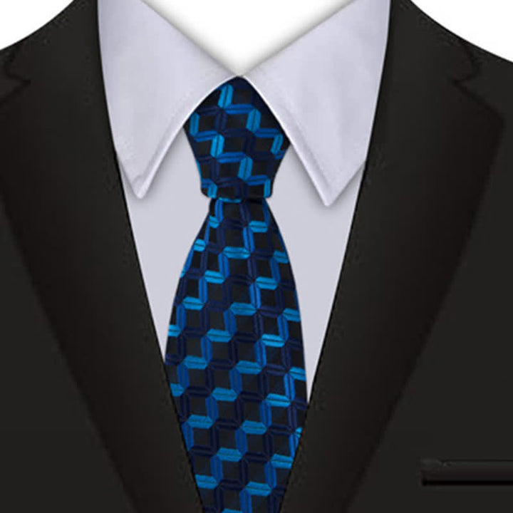 DarkBlue Herren Innovativ Geometrische Krawatte