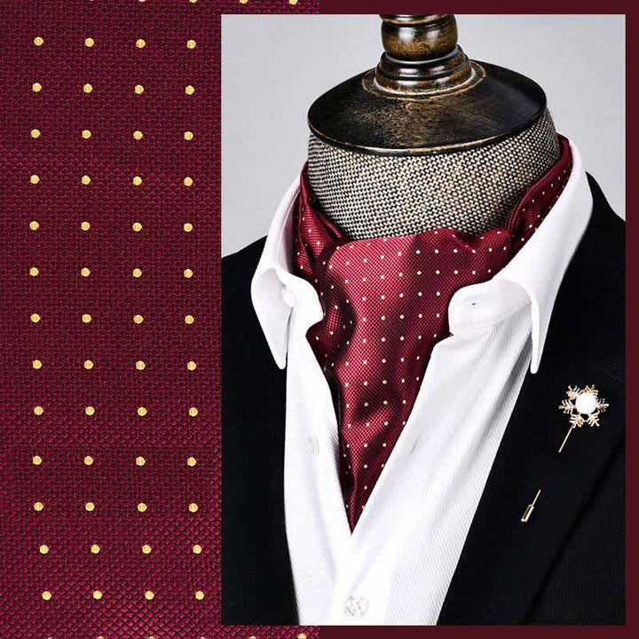 Dunkelrot Modern Grandeur Blumen Ascot Tupfen Krawatte