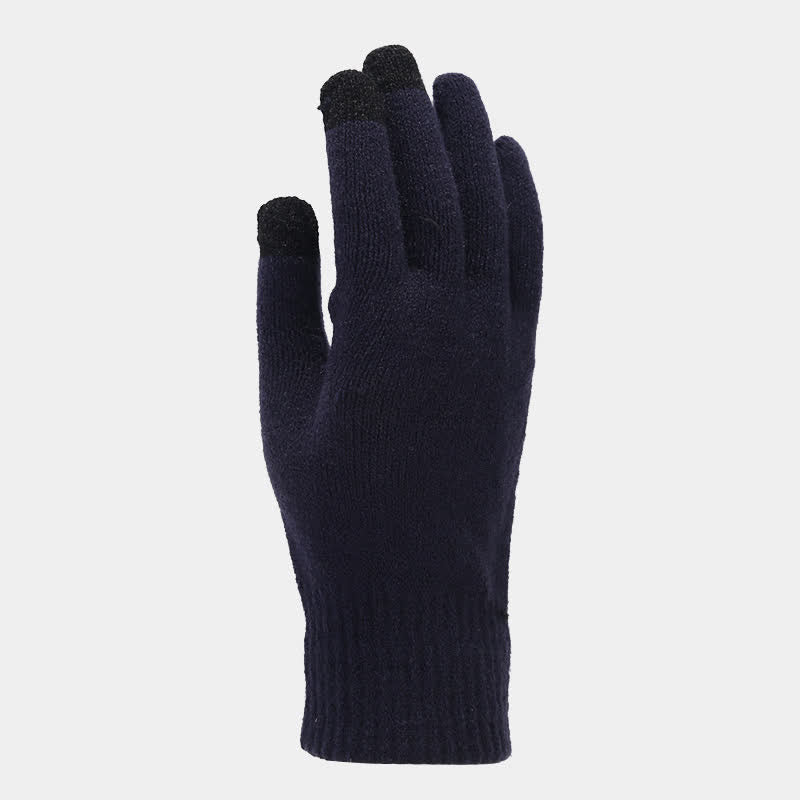 3er-Set Unisex Verdicktes Twill-Strickmütze-Schal-Handschuhe