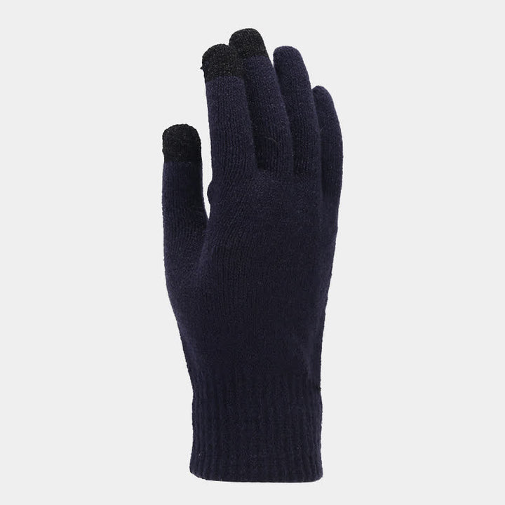 3er-Set Unisex Verdicktes Twill-Strickmütze-Schal-Handschuhe