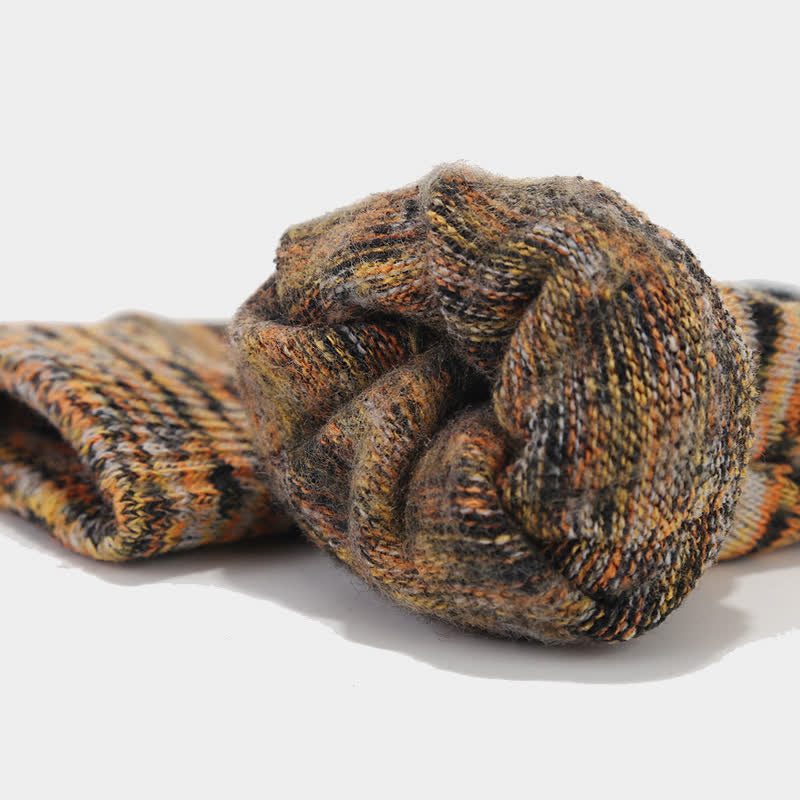 3-teiliges Unisex-Mehrfarbiger Hut-Schal-Handschuh-Set