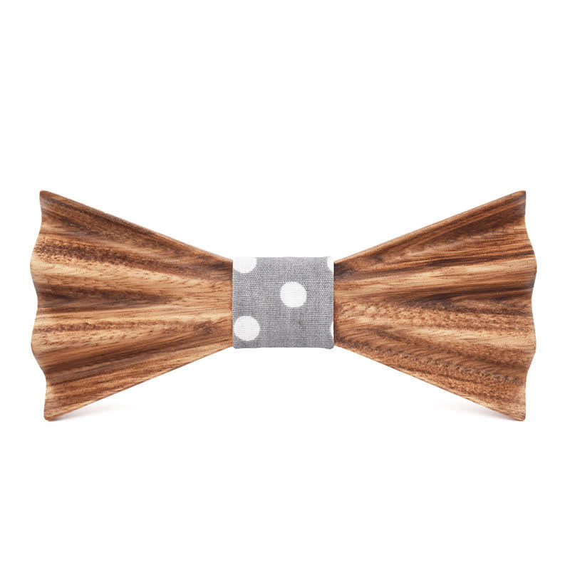 Herren Braun Stereo 3D Gefaltete Holzfliege