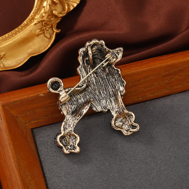 Frauen Strass-Pudel-Hund Brosche
