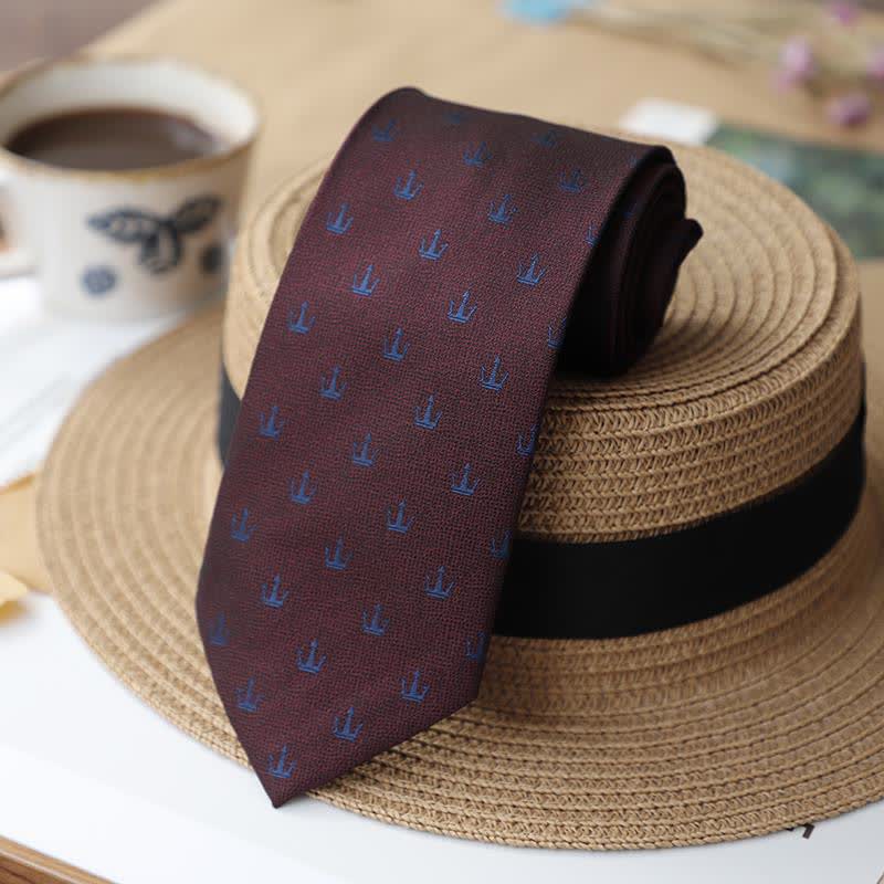 2er-Set Vintage Krawatten und Einstecktücher für Herren mit Mini-Motiv