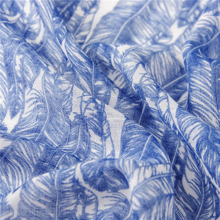 Frauen's Feder Muster Perlen Quasten Schal