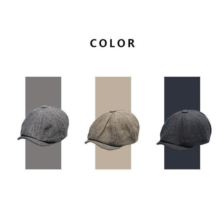 Achteckige Baskenmütze mit Fischgrätenmuster für Herren - image 4