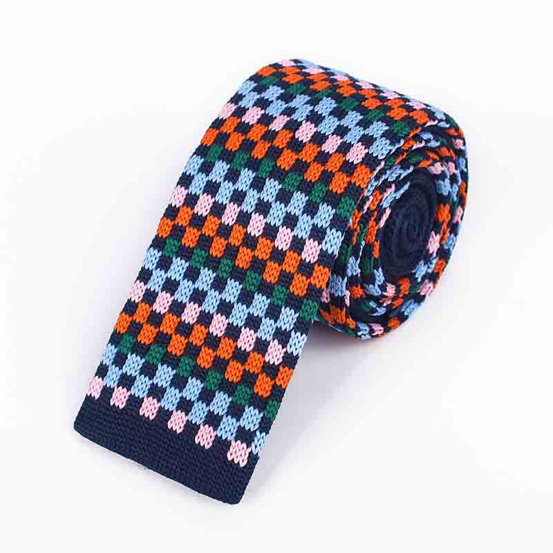 Herren Bunte Pixel Quadrat Gestrickte Krawatte