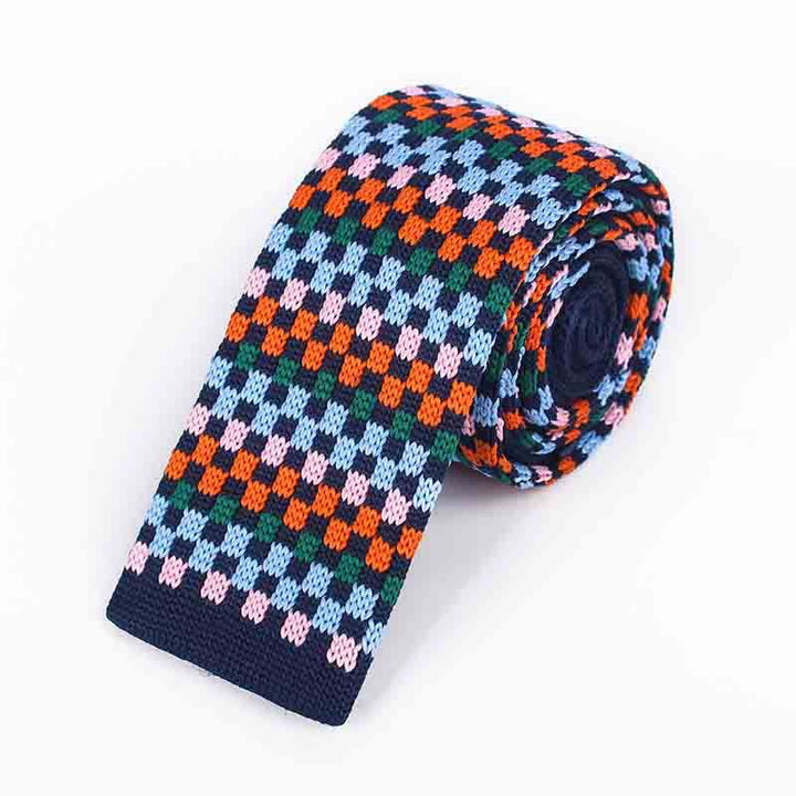 Herren Bunte Pixel Quadrat Gestrickte Krawatte