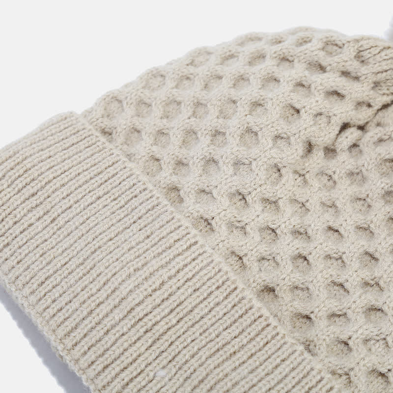 3-tlg. Strickset: Mütze, Schal und Handschuhe mit Kreuzmuster für Damen