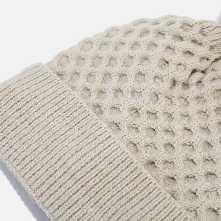 3-tlg. Strickset: Mütze, Schal und Handschuhe mit Kreuzmuster für Damen