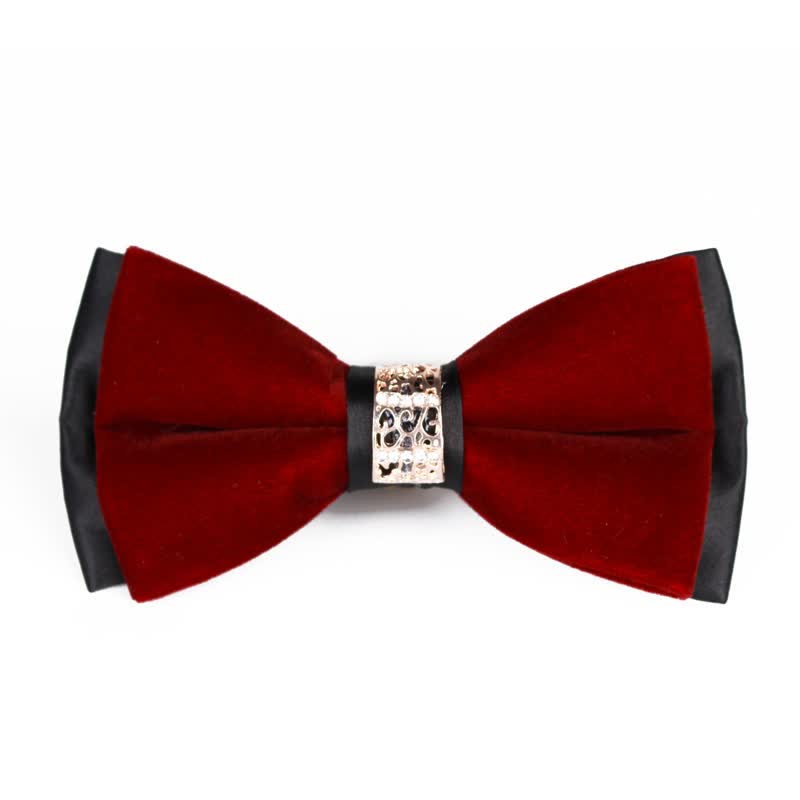 Herren-Samtfliege mit Strass-Patchwork