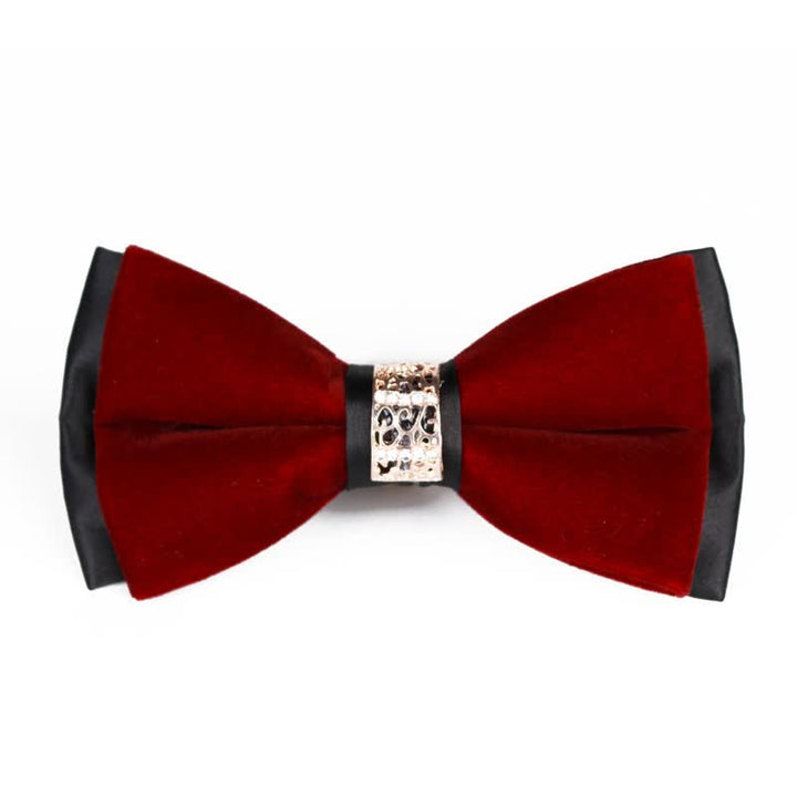 Herren-Samtfliege mit Strass-Patchwork