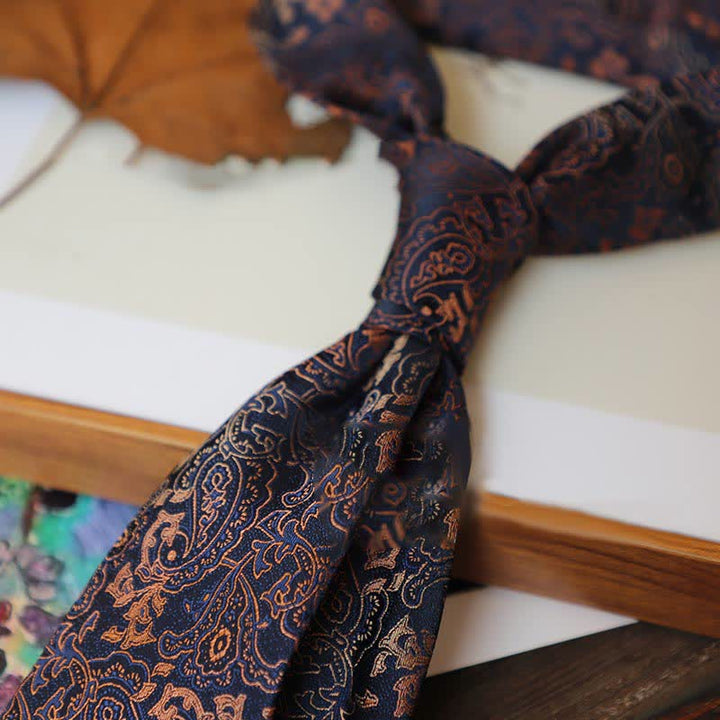 Krawatte der Serie 'Coffee Colors' mit Streifen und Paisley-Muster für Herren