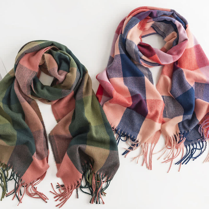 Frauen Fransen-Schal in leuchtenden, lebhaften Farben