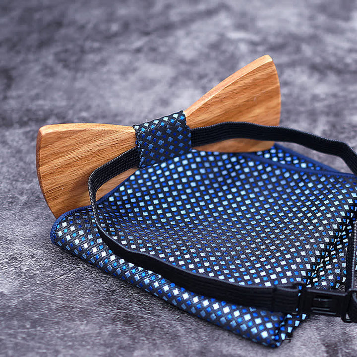 3er-Set Herren Elegante Weihnachtselch Holzfliege Set