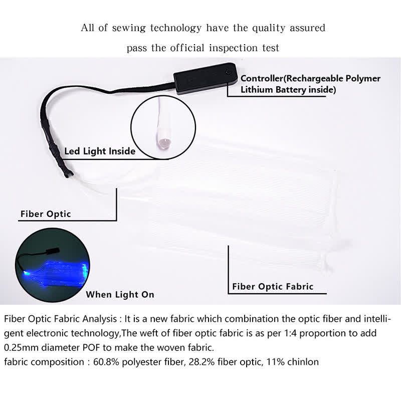 Futuristische leuchtende Faseroptik leuchtende Krawatte