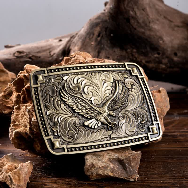 Herren DIY Soaring Eagle In Dreamy Sky Schnallen-Ledergürtel