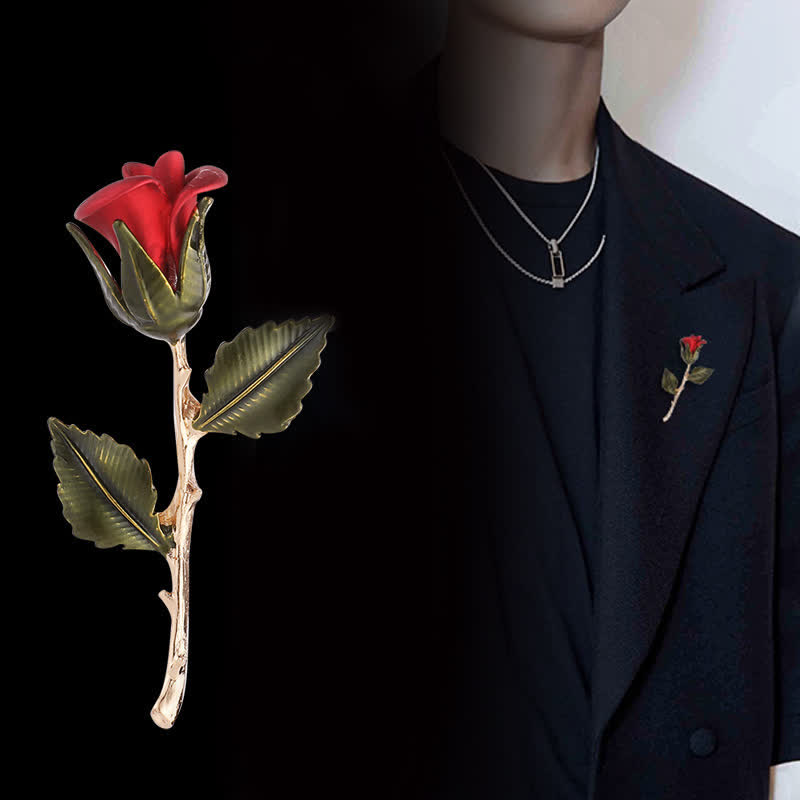 Männer Romantische Goldene Rosen Brosche