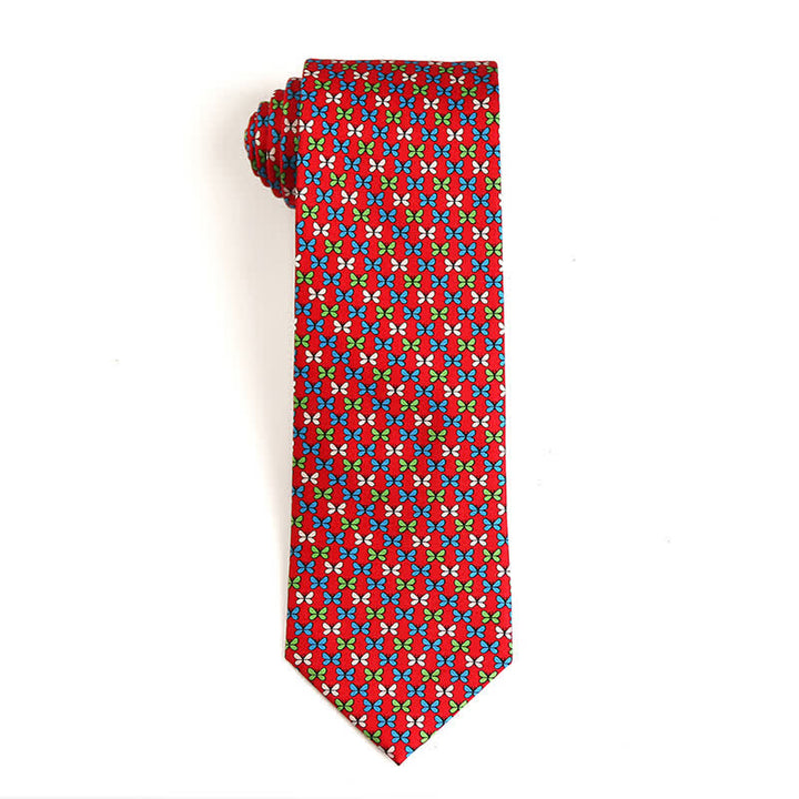 Herren Krawatte aus reiner Seide mit tanzenden Tiermotiven