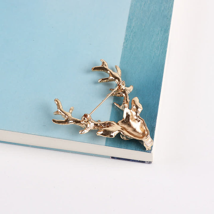 Männer Rehbock-Geweih-Brosche