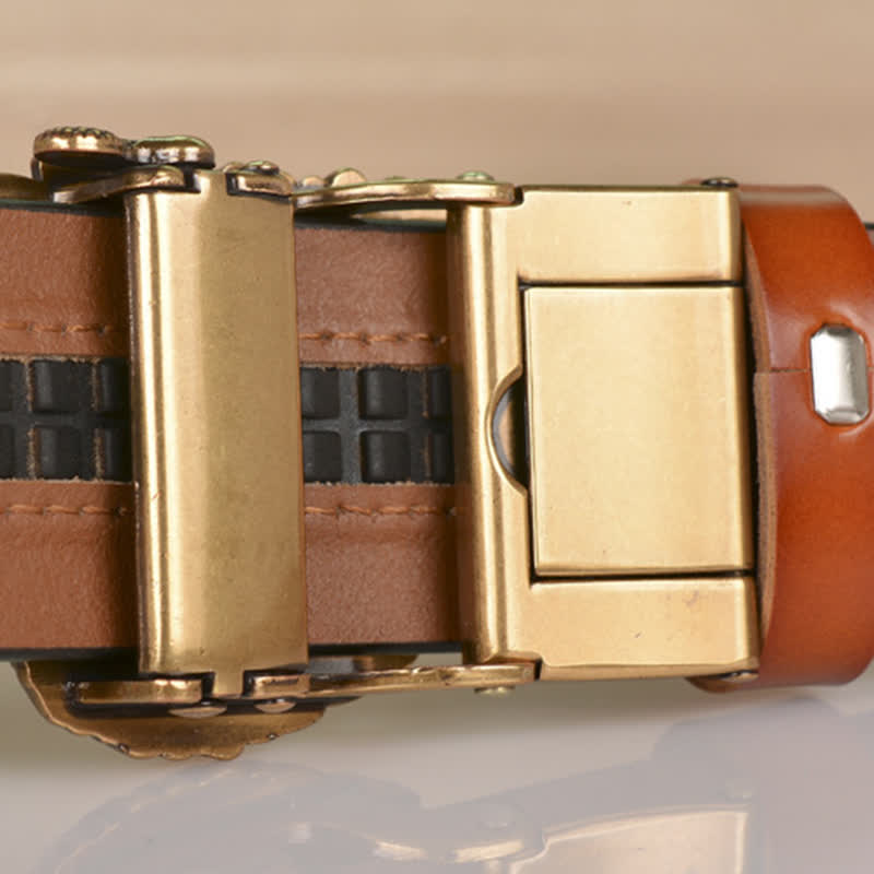 Herren-Ledergürtel mit geprägter Adlerschnalle