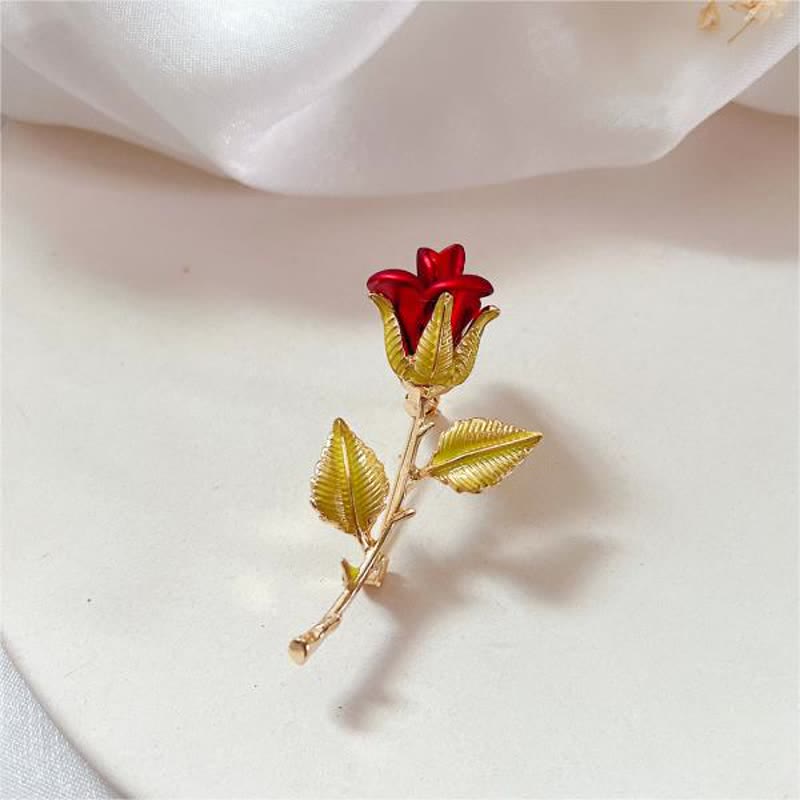 Exquisite Frauenrose mit Stielbrosche
