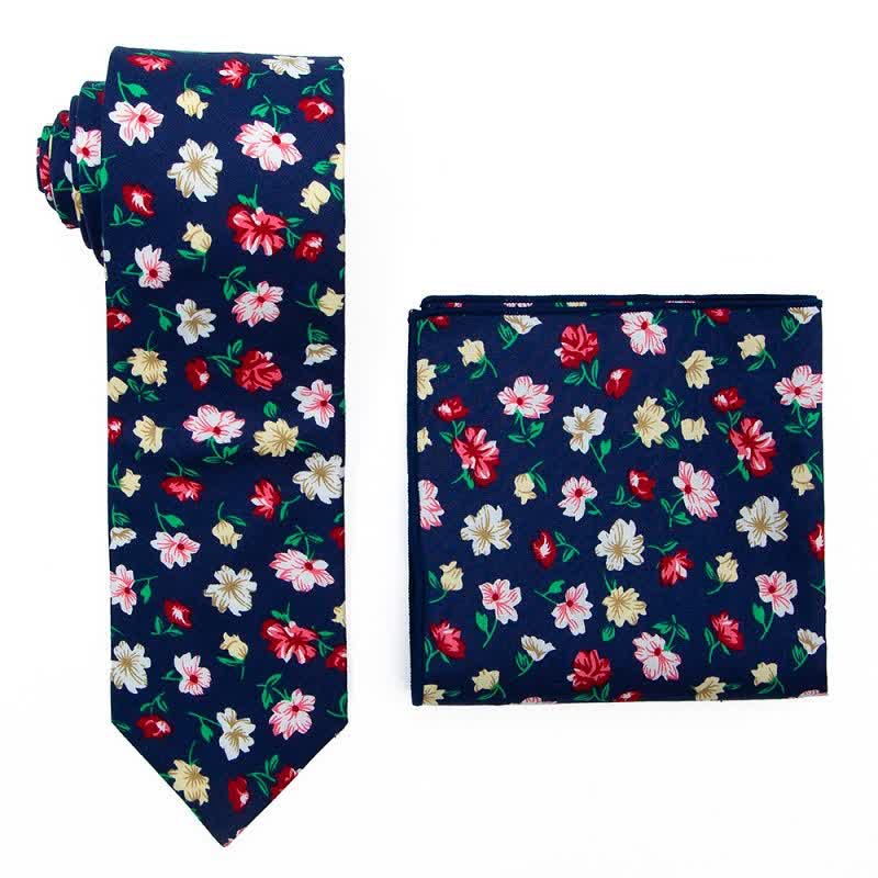 2er Set Herren Krawatte im Bohemian Stil mit Blumenmuster