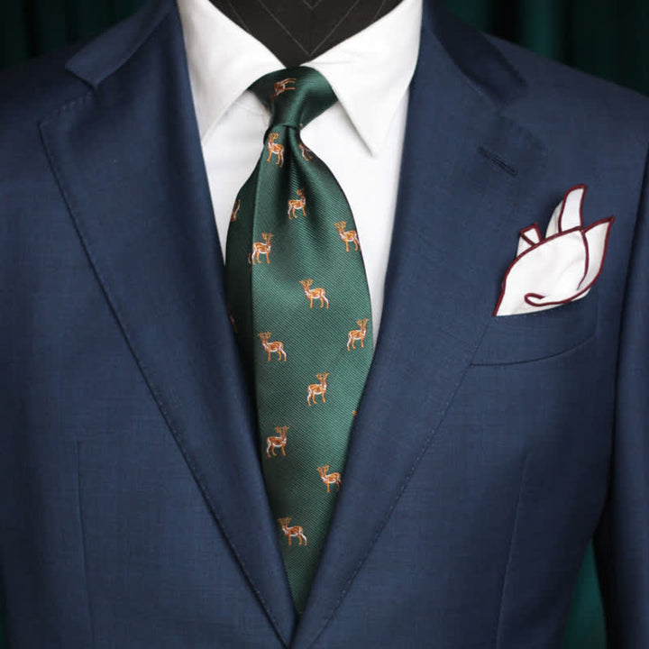 Gestreifte Krawatte mit wiederholenden Tiermotiven für Herren