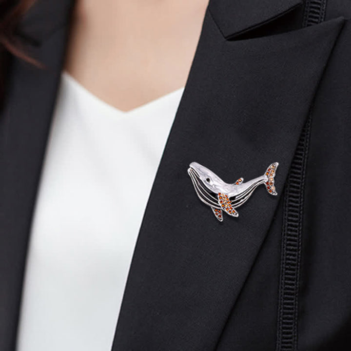 Frauen Schatz Wal Emaille Brosche