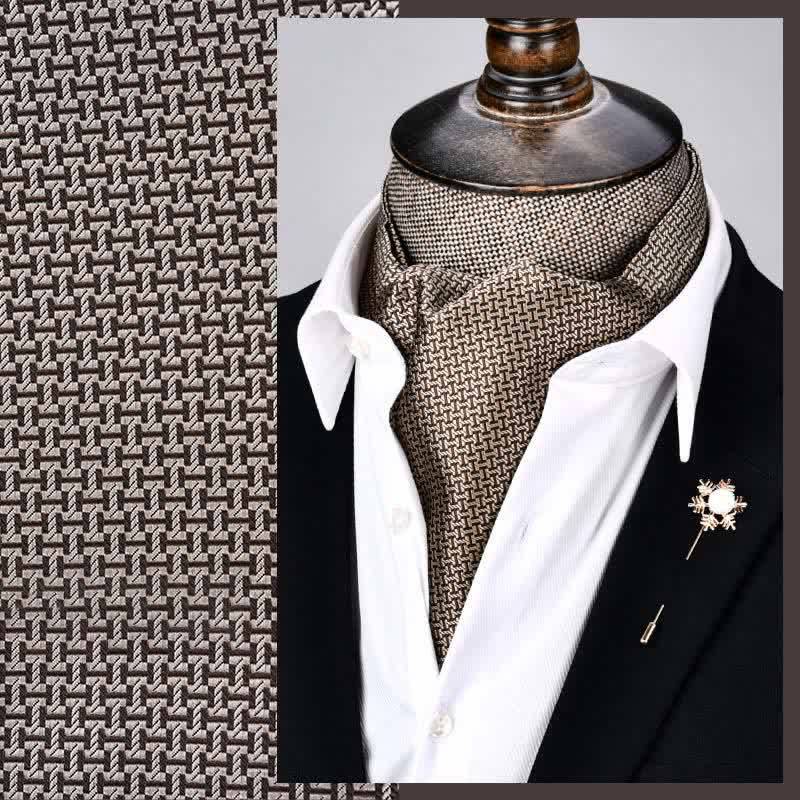 Beige Moderne Pracht Ascot Geometrie Krawatte
