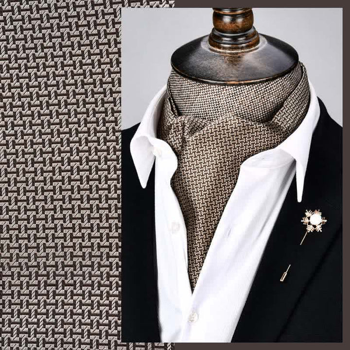 Beige Moderne Pracht Ascot Geometrie Krawatte