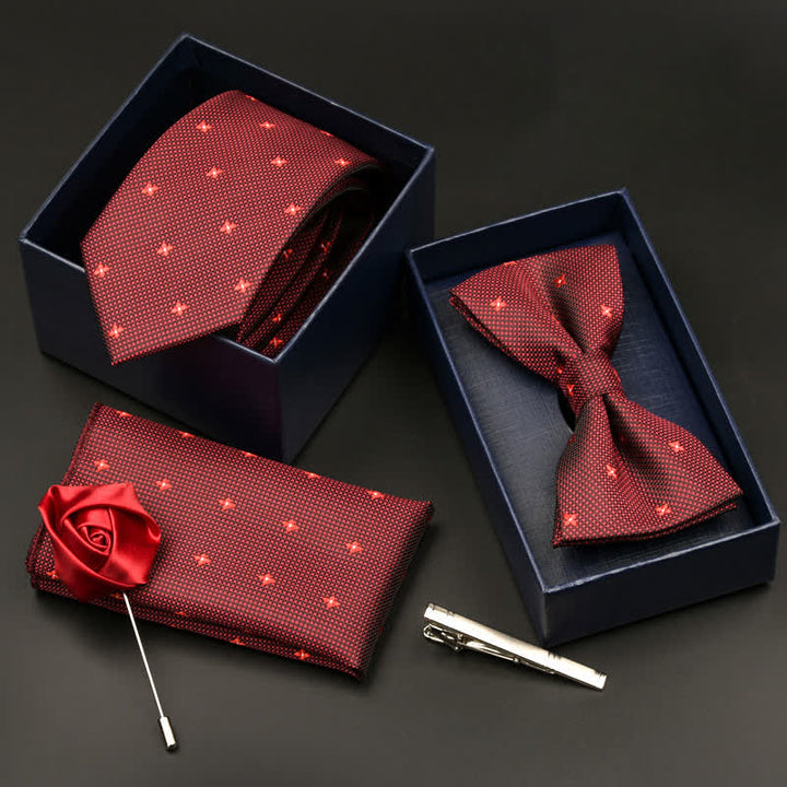 5-tlg. Set für formelle Geschäftskrawatten und Fliegen für Herren