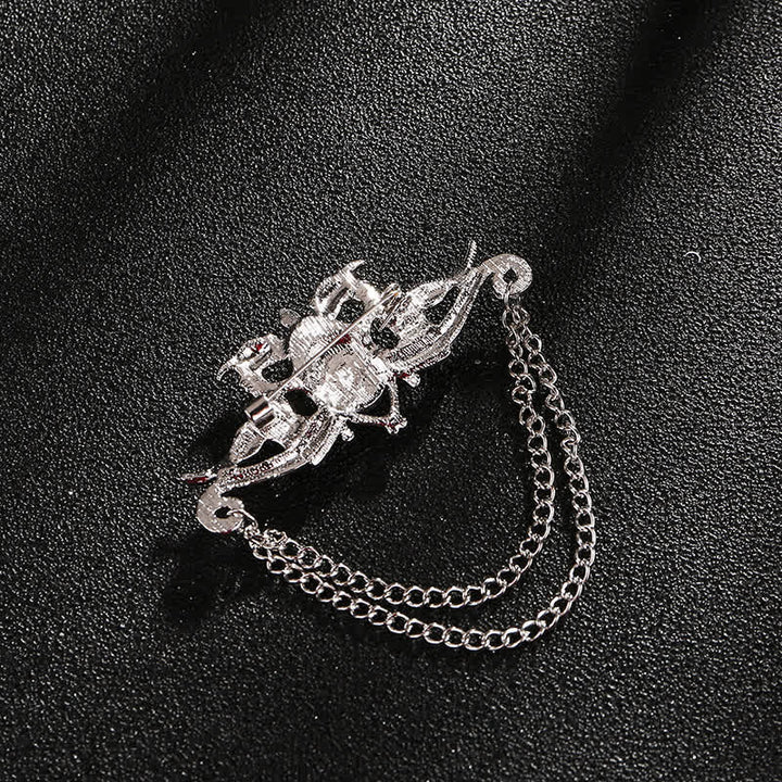 Vintage Drachen Kristall Quastenbrosche für Männer