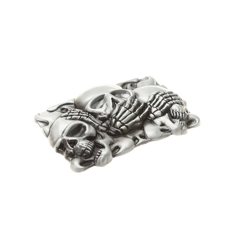 Herren Ledergürtel mit schrecklich lachender Totenkopf-Schnalle zum Selbermachen