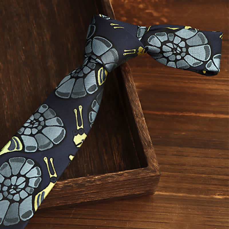 Navy & Yellow Herren Schneckenblumen Krawatte