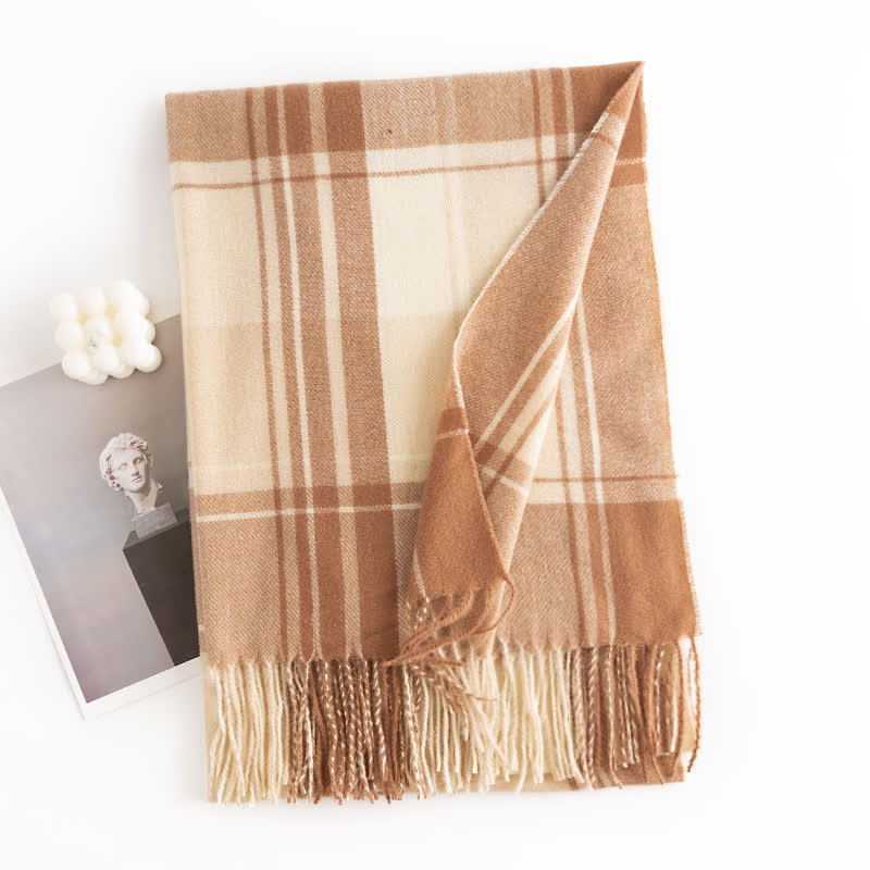 Klassischer warmer Winter-Karrierter Schal für Frauen