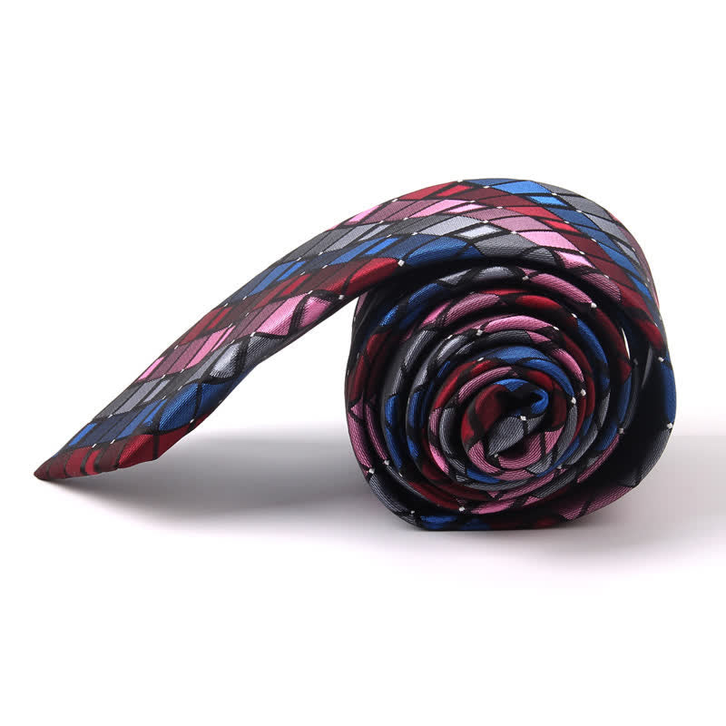 Herren Bunte Patch Quadratische Kariert Krawatte