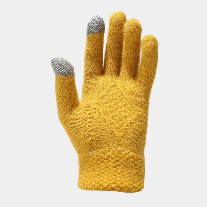 3-tlg. Damen-Diamant-Bommel-Mütze-Schal-Handschuh-Set