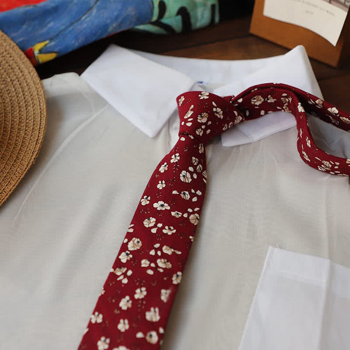 Romantische Blumen Slim Krawatte für Herren