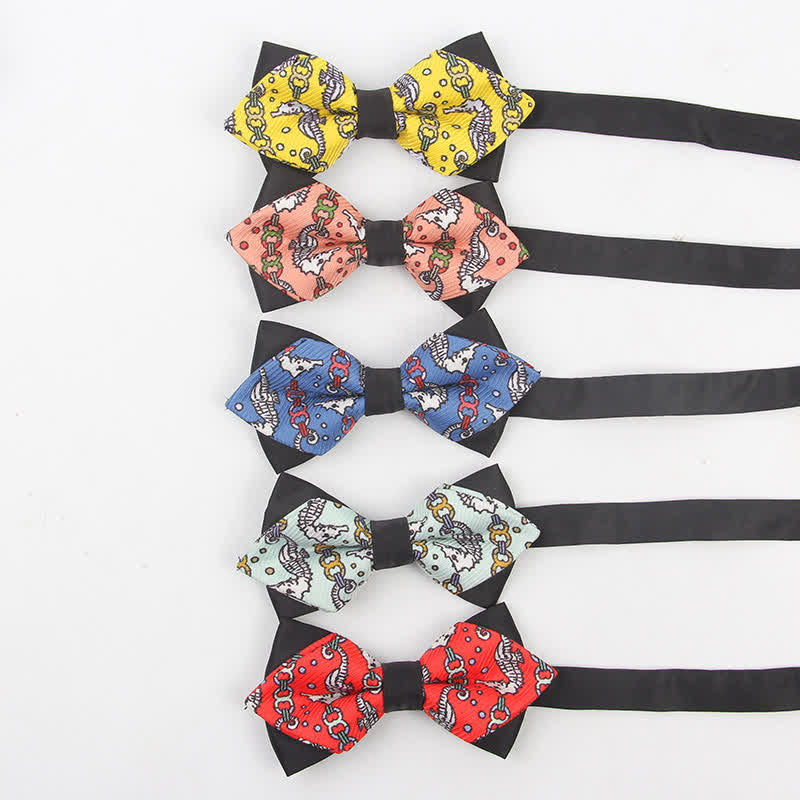 Herren Karikatur Seepferdchen Spitze Fliege